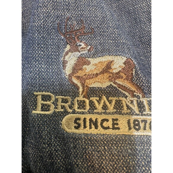 Vtg. BROWNING Super Naturals Sz. XL Men Blue Denim Button Shirt DEER EMBROIDERED - Picture 3 of 8